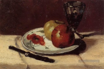 Pommes Nature morte et verre Paul Cézanne Peinture à l'huile